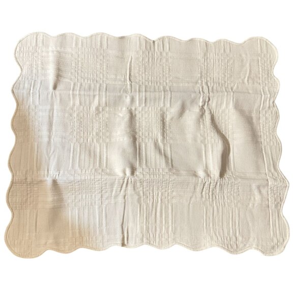 Colchas S Domingos Matelasse Standard Sham 100% Cotton Portugal 20X 26 Ivory 2Pc - Picture 2 of 8